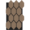 Mexen Form 01 Muster eines akustischen Wandpaneels, Filz 9 mm, technisches Furnier, Helles Nussbaumholz - S111-01-047-S