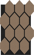 Mexen Form 01 Muster eines akustischen Wandpaneels, Filz 9 mm, technisches Furnier, Helles Nussbaumholz - S111-01-047-S
