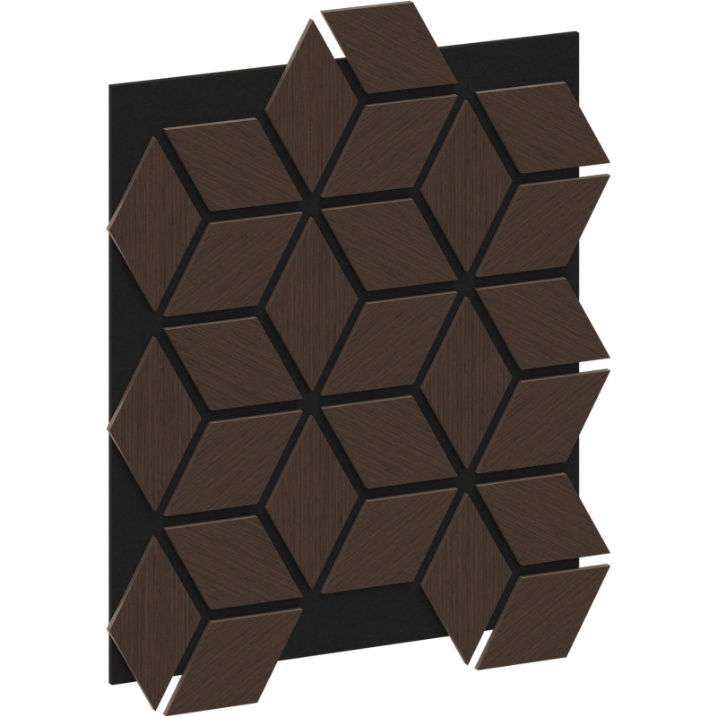 Mexen Form 02 Probe der akustischen Wandplatte, Filz 9 mm, technisches Furnier, Eiche Mocca - S111-02-045-S