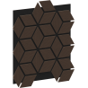 Mexen Form 02 Probe der akustischen Wandplatte, Filz 9 mm, technisches Furnier, Eiche Mocca - S111-02-045-S