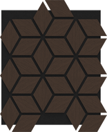Mexen Form 02 Probe der akustischen Wandplatte, Filz 9 mm, technisches Furnier, Eiche Mocca - S111-02-045-S