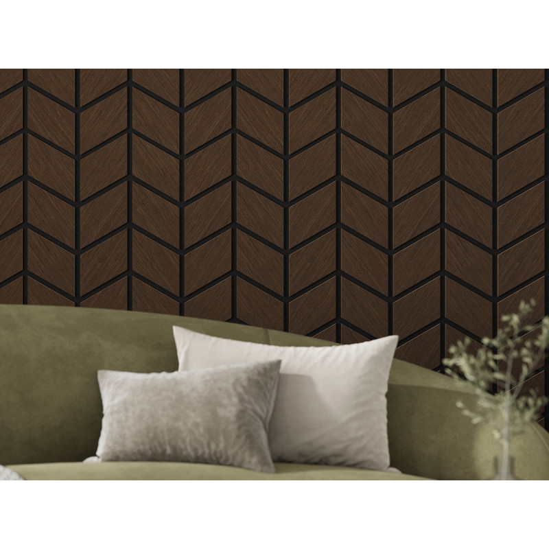 Mexen Form 03 Probe einer akustischen Wandtafel, Filz 9 mm, technisches Furnier, Eiche Mocca - S111-03-045-S