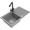 Mexen Pablo granitno pomivalno korito z eno posodo, odcejevalnikom in kuhinjsko pipo Duero, siva - 6510-71-671600-70