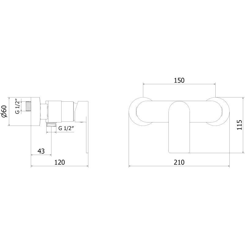 Mexen Royo bateria prysznicowa, złota szczotkowana - 72240-55
