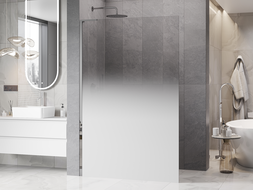 Mexen Kioto L ścianka prysznicowa Walk-in 70 x 200 cm, ombre biała 8 mm, chrom - 800-070-103-01-86
