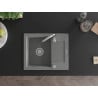 Mexen Enzo granite sink 1-bowl with drainer and Telma kitchen tap, grey - 6506-71-670200-00