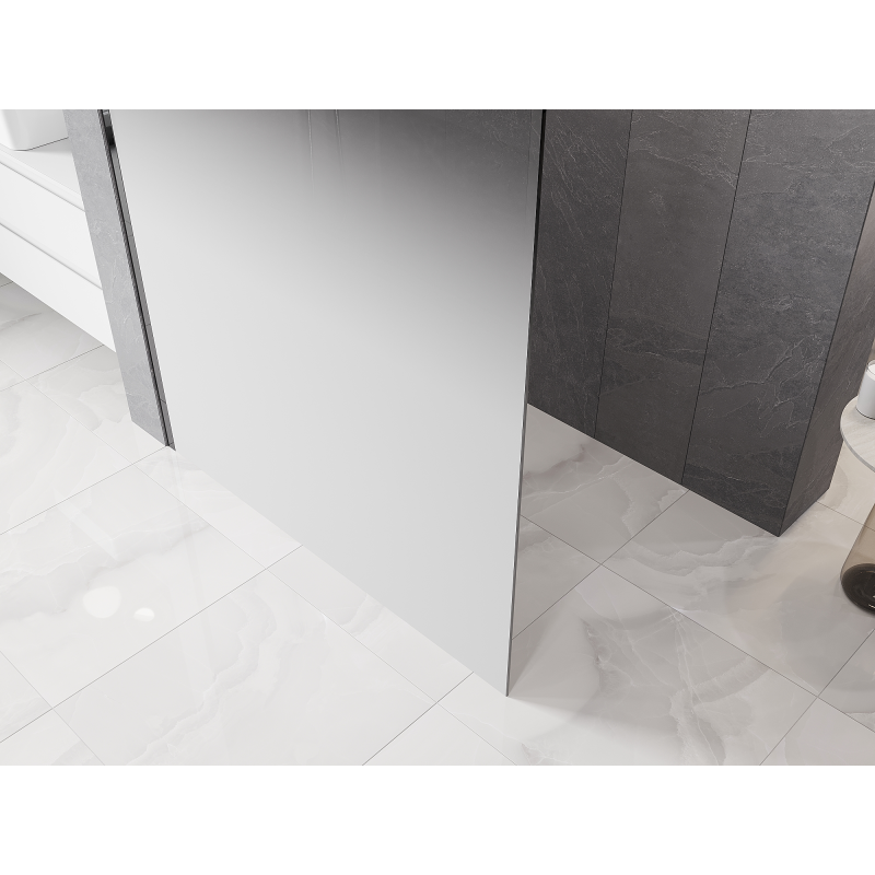 Mexen Kioto L ścianka prysznicowa Walk-in 100 x 200 cm, ombre biała 8 mm, chrom - 800-100-103-01-86