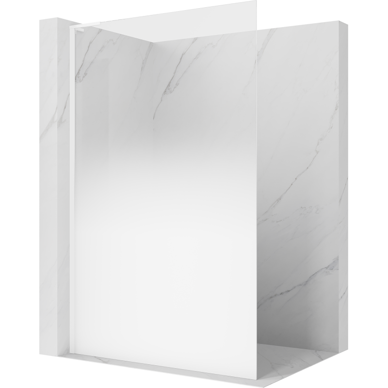 Mexen Kioto L Walk-in Shower Wall 110 x 200 cm, White Ombre 8 mm, White - 800-110-103-20-86