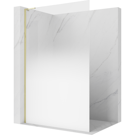 Mexen Kioto L Duschvägg Walk-in 100 x 200 cm, ombre vit 8 mm, guld - 800-100-103-50-86