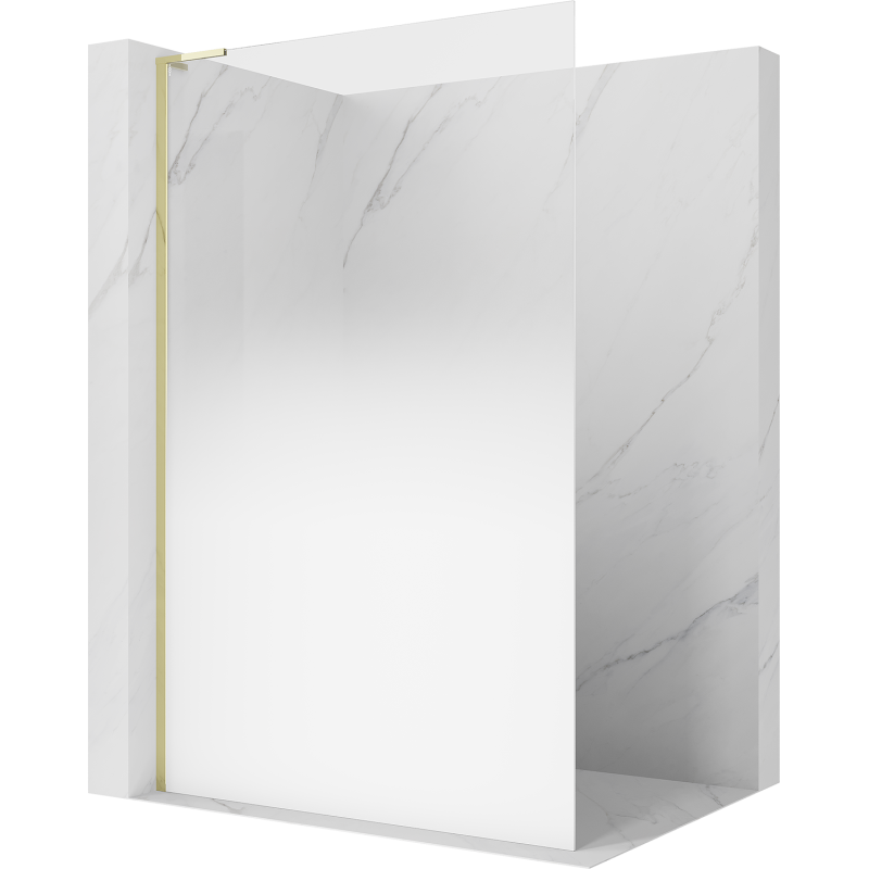 Mexen Kioto L Duschvägg Walk-in 110 x 200 cm, ombre vit 8 mm, guld - 800-110-103-50-86