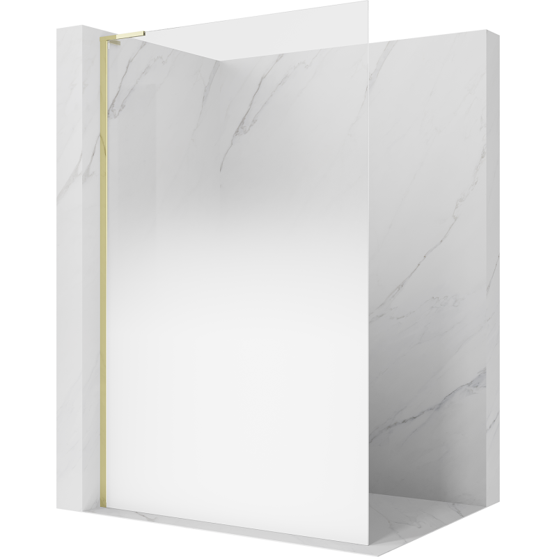Mexen Kioto L ścianka prysznicowa Walk-in 120 x 200 cm, ombre biała 8 mm, złota - 800-120-103-50-86