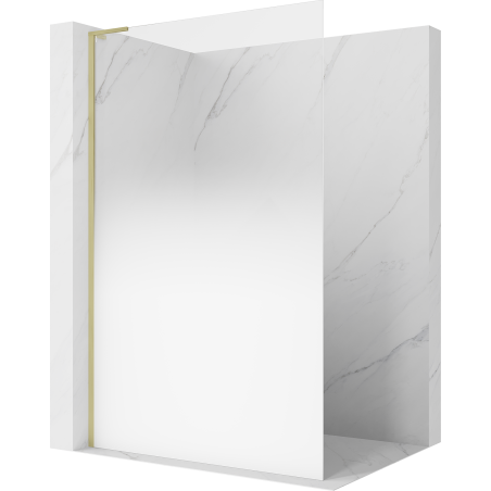 Mexen Kioto L ścianka prysznicowa Walk-in 70 x 200 cm, ombre biała 8 mm, złota szczotkowana - 800-070-103-55-86