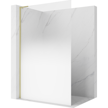 Mexen Kioto L Walk-in Shower Wall 70 x 200 cm, White Ombre 8 mm, Brushed Gold - 800-070-103-55-86