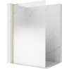Mexen Kioto L Walk-in Shower Wall 70 x 200 cm, White Ombre 8 mm, Brushed Gold - 800-070-103-55-86