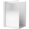 Mexen Kioto L ścianka prysznicowa Walk-in 80 x 200 cm, ombre biała 8 mm, złota szczotkowana - 800-080-103-55-86