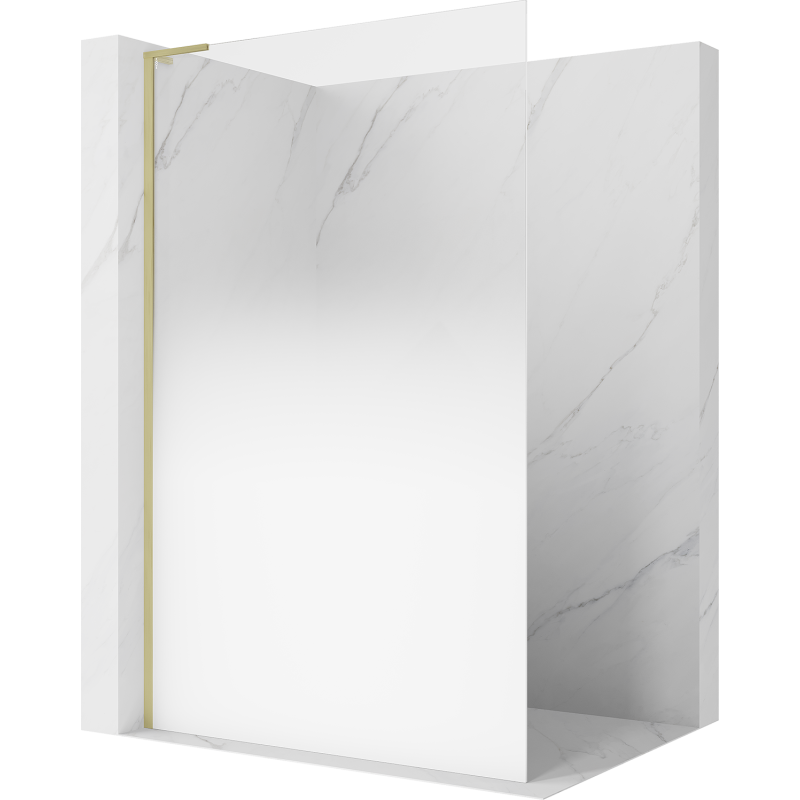Mexen Kioto L Walk-in tuš stijena 90 x 200 cm, bijeli ombre 8 mm, zlatni brušeni - 800-090-103-55-86