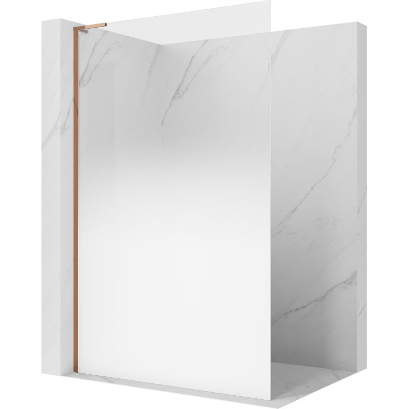 Mexen Kioto L Duschvägg Walk-in 70 x 200 cm, ombre vit 8 mm, roséguld - 800-070-103-60-86