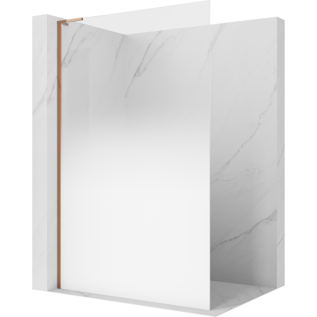 Mexen Kioto L ścianka prysznicowa Walk-in 70 x 200 cm, ombre biała 8 mm, różowe złoto - 800-070-103-60-86