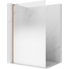 Mexen Kioto L Duschvägg Walk-in 70 x 200 cm, ombre vit 8 mm, roséguld - 800-070-103-60-86