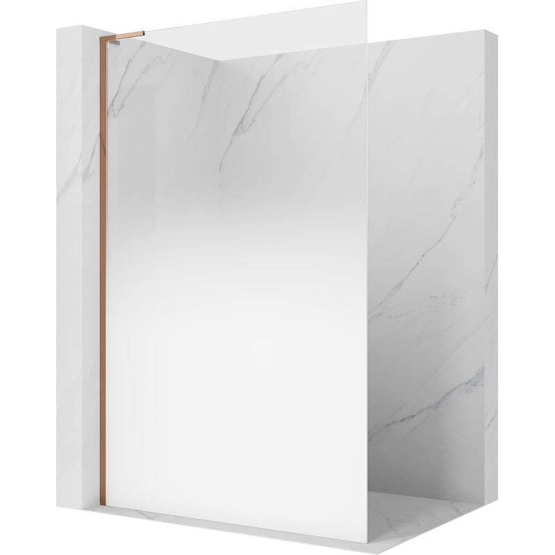 Mexen Kioto L parete doccia Walk-in 90 x 200 cm, ombre bianco 8 mm, oro rosa - 800-090-103-60-86