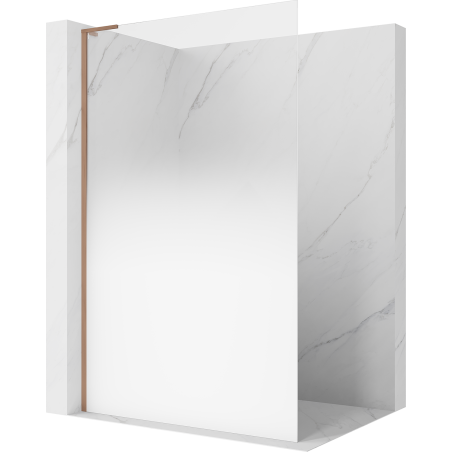 Mexen Kioto L ścianka prysznicowa Walk-in 70 x 200 cm, ombre biała 8 mm, miedź szczotkowana - 800-070-103-65-86