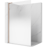 Mexen Kioto L Walk-in shower screen 70 x 200 cm, white ombre 8 mm, brushed copper - 800-070-103-65-86