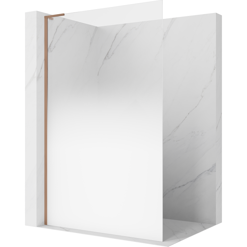 Mexen Kioto L ścianka prysznicowa Walk-in 90 x 200 cm, ombre biała 8 mm, miedź szczotkowana - 800-090-103-65-86