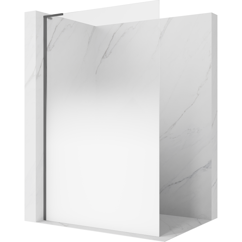 Mexen Kioto L Duschwand Walk-in 80 x 200 cm, ombre weiß 8 mm, gebürstetes Gun Grau - 800-080-103-66-86
