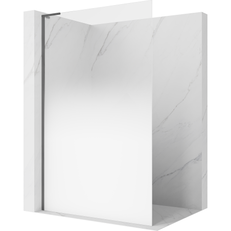 Mexen Kioto L Duschwand Walk-in 80 x 200 cm, ombre weiß 8 mm, gebürstetes Gun Grau - 800-080-103-66-86