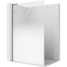 Mexen Kioto L Duschwand Walk-in 80 x 200 cm, ombre weiß 8 mm, gebürstetes Gun Grau - 800-080-103-66-86