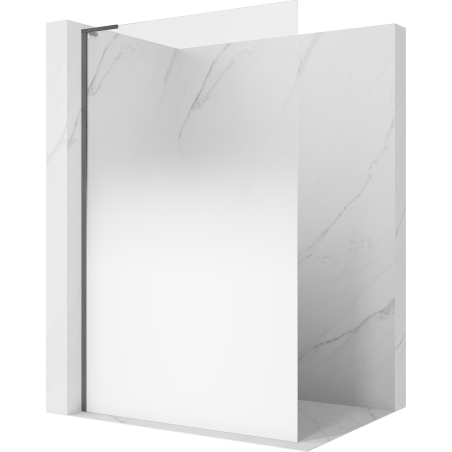 Mexen Kioto L ścianka prysznicowa Walk-in 110 x 200 cm, ombre biała 8 mm, gun gray szczotkowany - 800-110-103-66-86