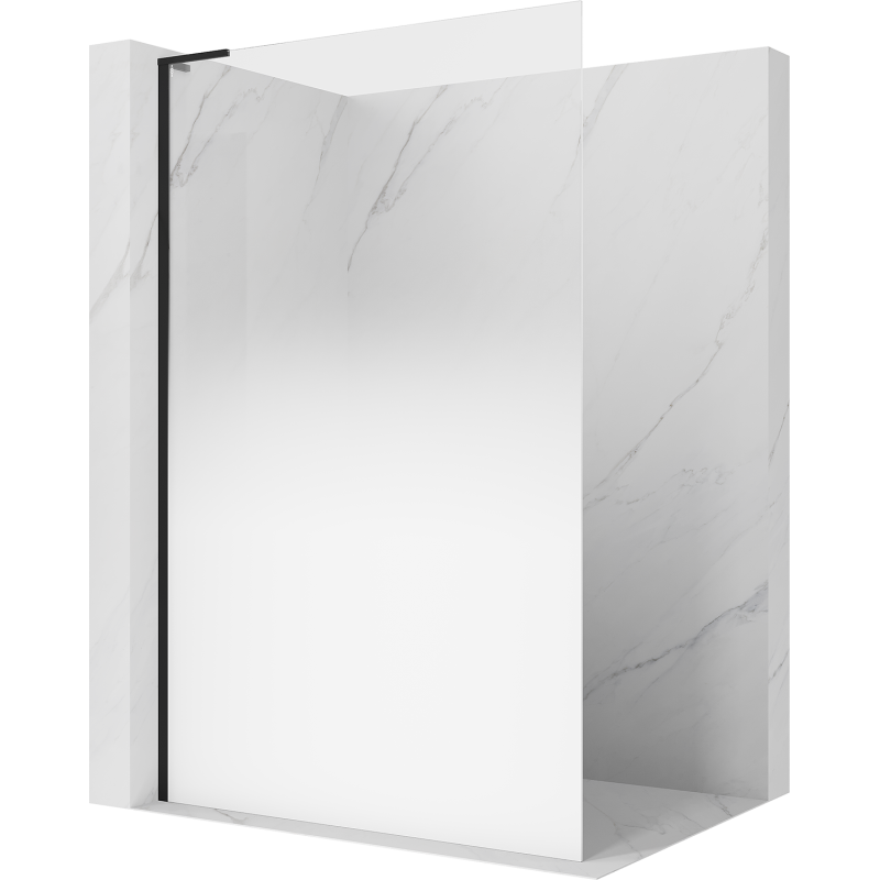 Mexen Kioto L Duschvägg Walk-in 100 x 200 cm, ombre vit 8 mm, svart - 800-100-103-70-86