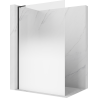 Mexen Kioto L Walk-in Shower Wall 120 x 200 cm, White Ombre 8 mm, Black - 800-120-103-70-86