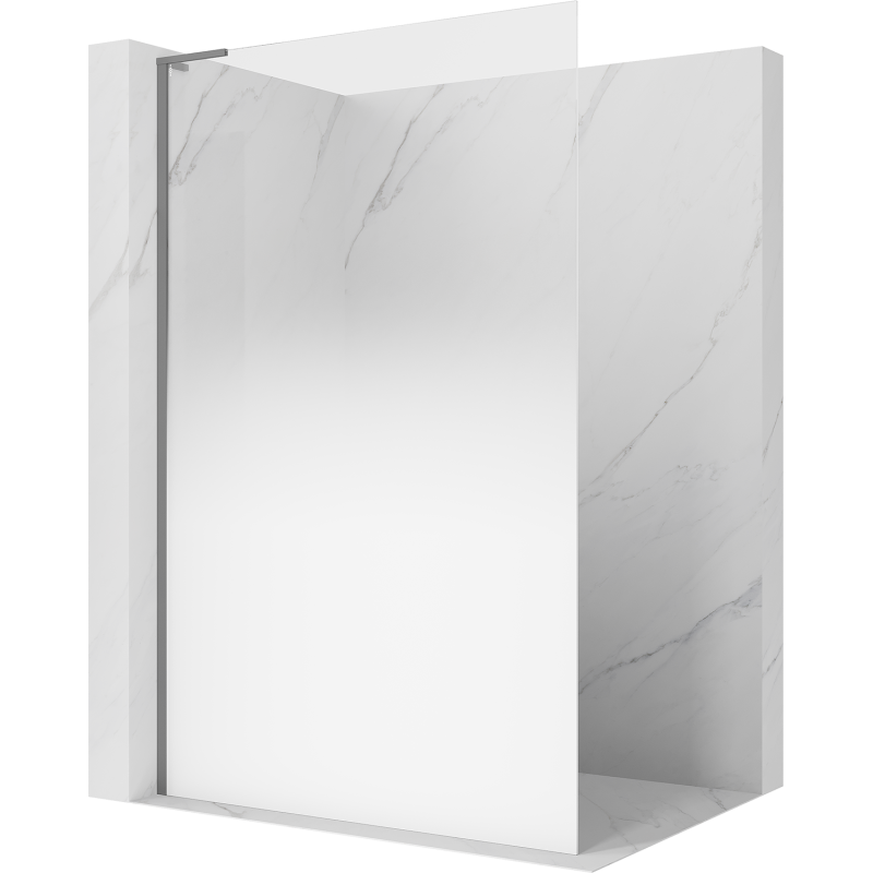 Mexen Kioto L duschvägg Walk-in 90 x 200 cm, ombre vit 8 mm, gun metal - 800-090-103-95-86