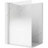 Mexen Kioto L ścianka prysznicowa Walk-in 90 x 200 cm, ombre biała 8 mm, nikiel szczotkowany - 800-090-103-97-86