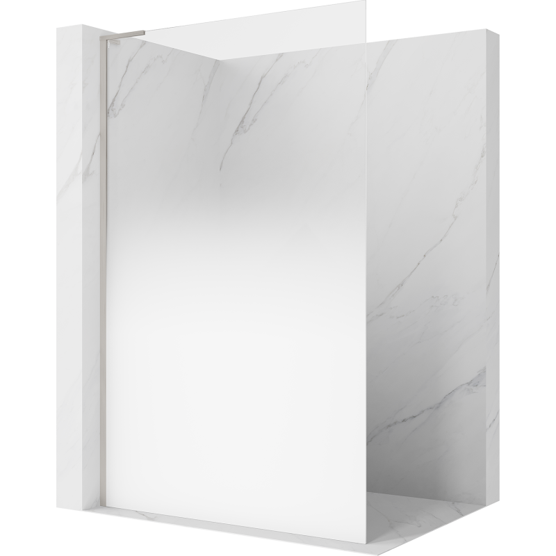 Mexen Kioto L ścianka prysznicowa Walk-in 100 x 200 cm, ombre biała 8 mm, nikiel szczotkowany - 800-100-103-97-86
