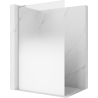 Mexen Kioto L ścianka prysznicowa Walk-in 100 x 200 cm, ombre biała 8 mm, nikiel szczotkowany - 800-100-103-97-86