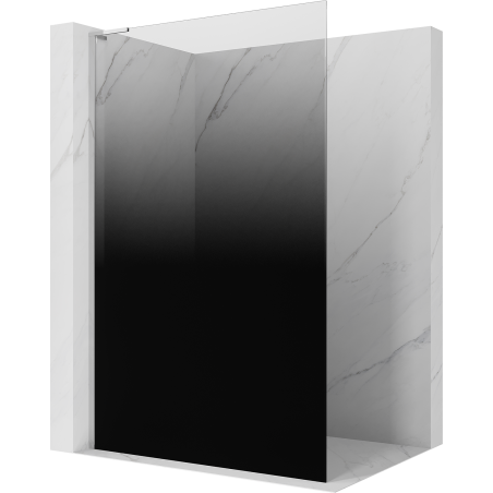 Mexen Kioto L duschvägg Walk-in 70 x 200 cm, ombre svart 8 mm, krom - 800-070-103-01-76