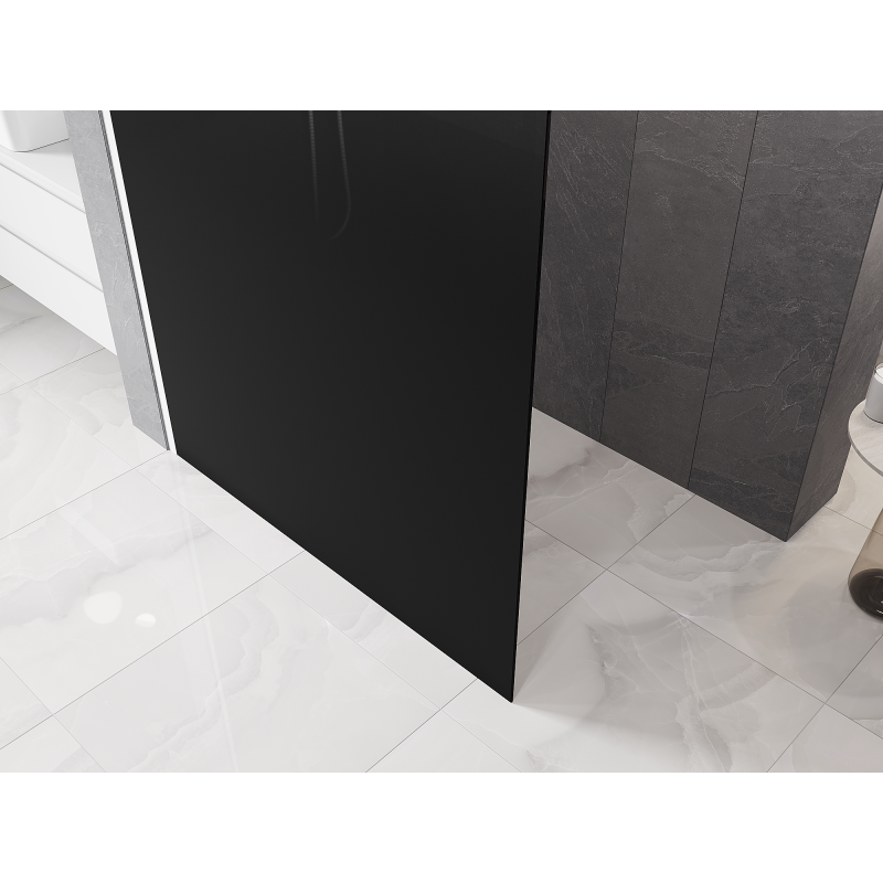 Mexen Kioto L ścianka prysznicowa Walk-in 90 x 200 cm, ombre czarna 8 mm, biała - 800-090-103-20-76