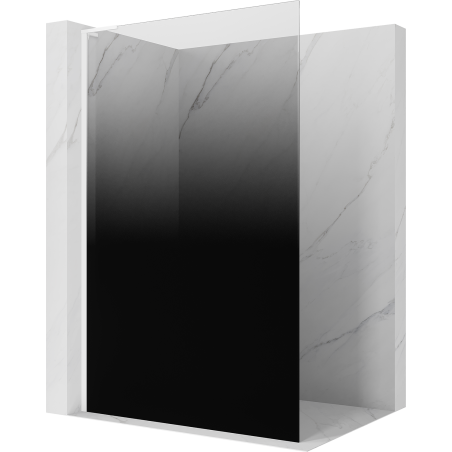 Mexen Kioto L ścianka prysznicowa Walk-in 100 x 200 cm, ombre czarna 8 mm, biała - 800-100-103-20-76
