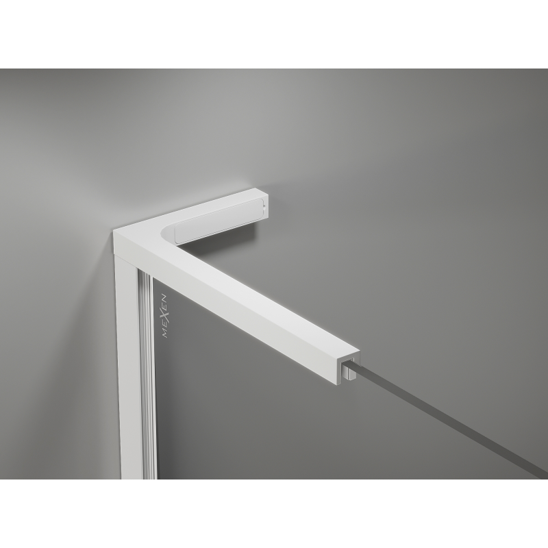 Mexen Kioto L ścianka prysznicowa Walk-in 120 x 200 cm, ombre czarna 8 mm, biała - 800-120-103-20-76