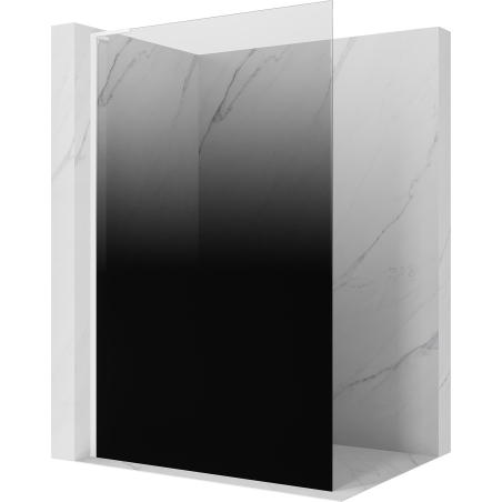 Mexen Kioto L tuš stena Walk-in 120 x 200 cm, ombre črna 8 mm, bela - 800-120-103-20-76