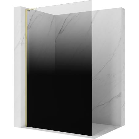 Mexen Kioto L duschvägg Walk-in 70 x 200 cm, ombre svart 8 mm, guld - 800-070-103-50-76