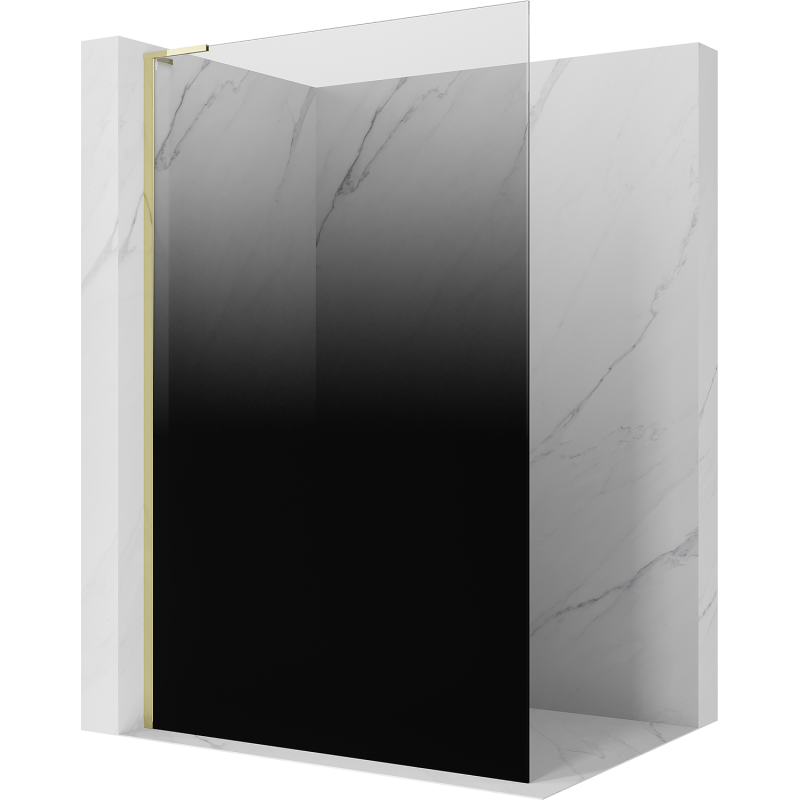 Mexen Kioto L duschvägg Walk-in 100 x 200 cm, ombre svart 8 mm, guld - 800-100-103-50-76