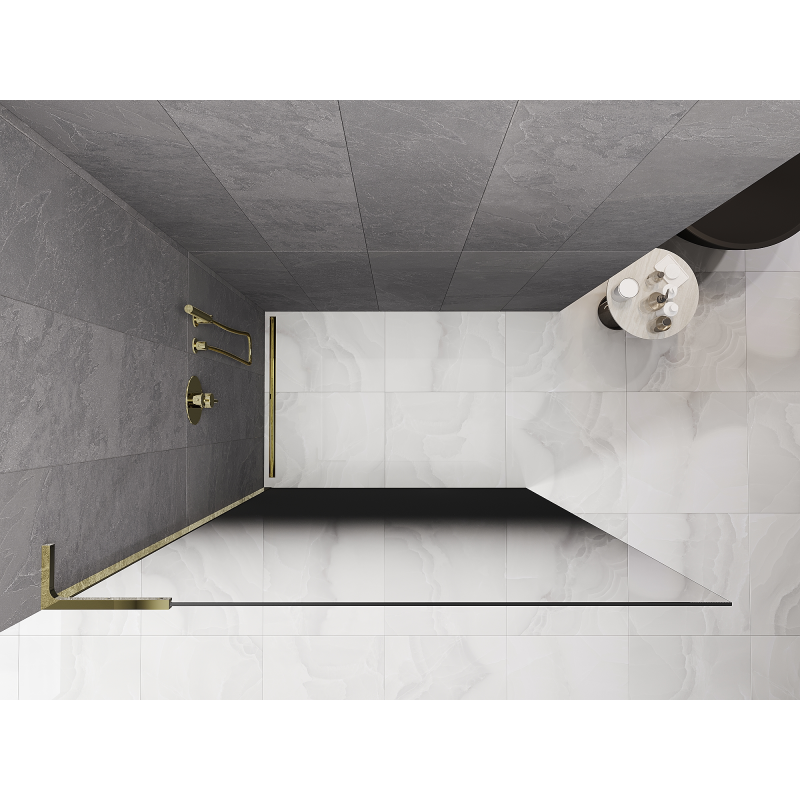 Mexen Kioto L Paroi de douche Walk-in 110 x 200 cm, ombre noire 8 mm, dorée - 800-110-103-50-76