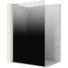 Mexen Kioto L Walk-in Shower Wall 70 x 200 cm, Black Ombre 8 mm, Brushed Gold - 800-070-103-55-76