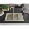 Mexen Gaspar Granitspüle 1,5-beckig mit Abtropffläche und Küchenarmatur Telma, beige - 6507-69-670200-69