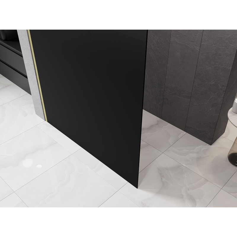 Mexen Kioto L ścianka prysznicowa Walk-in 90 x 200 cm, ombre czarna 8 mm, złota szczotkowana - 800-090-103-55-76