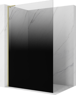 Mexen Kioto L ścianka prysznicowa Walk-in 110 x 200 cm, ombre czarna 8 mm, złota szczotkowana - 800-110-103-55-76