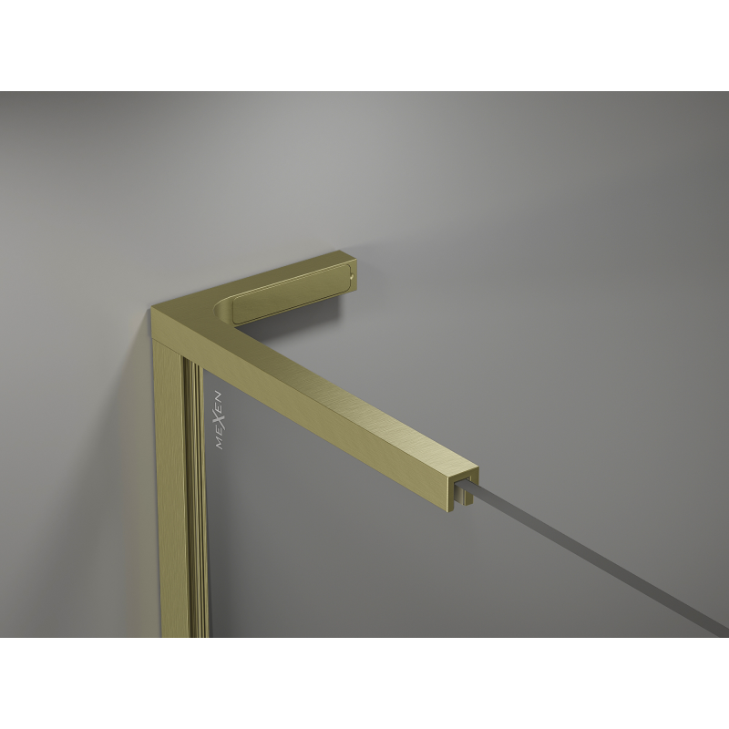 Mexen Kioto L ścianka prysznicowa Walk-in 120 x 200 cm, ombre czarna 8 mm, złota szczotkowana - 800-120-103-55-76